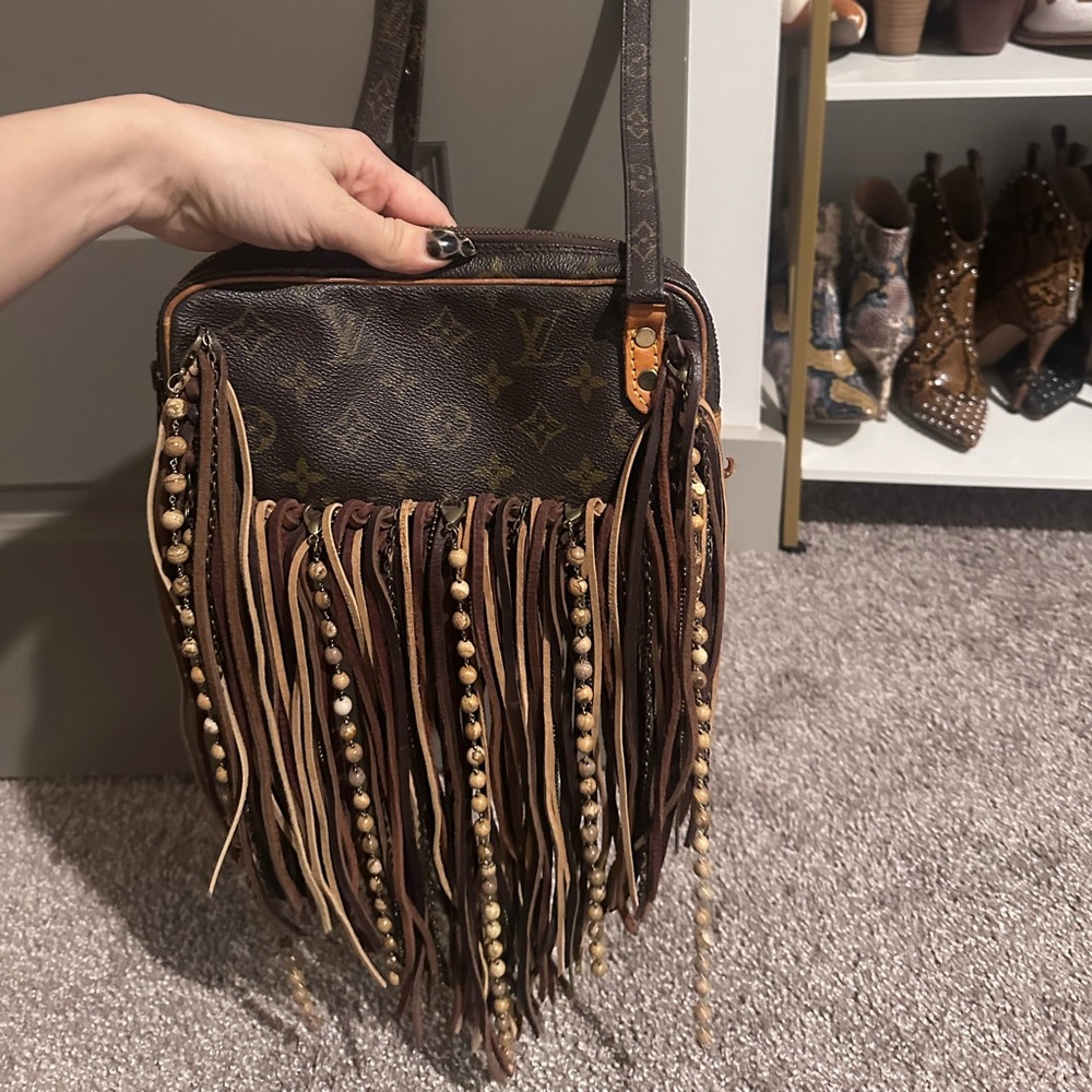 Brown Fringe Designer Shoulder Bag